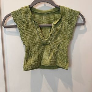 Out from under green short sleeve crop